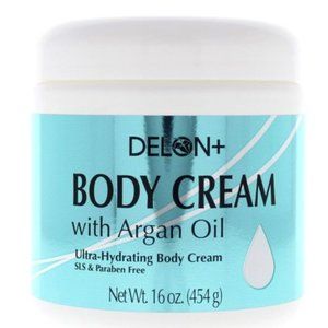 NEW DELON+ Body Cream with Argan Oil 16 oz / SLS & Paraben Free